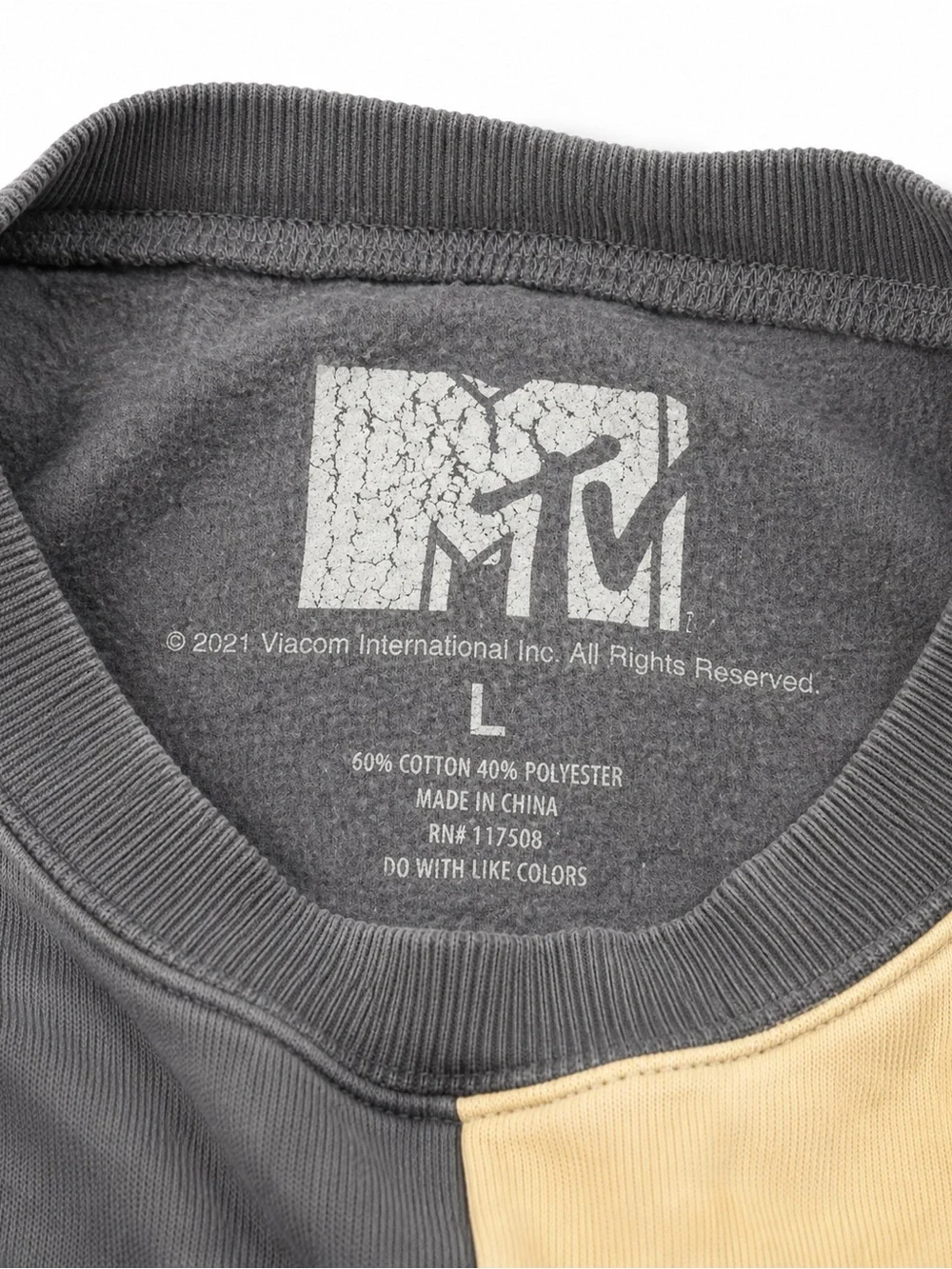 MTV Two-Tone Charcoal & Mustard Crewneck Sweatshirt